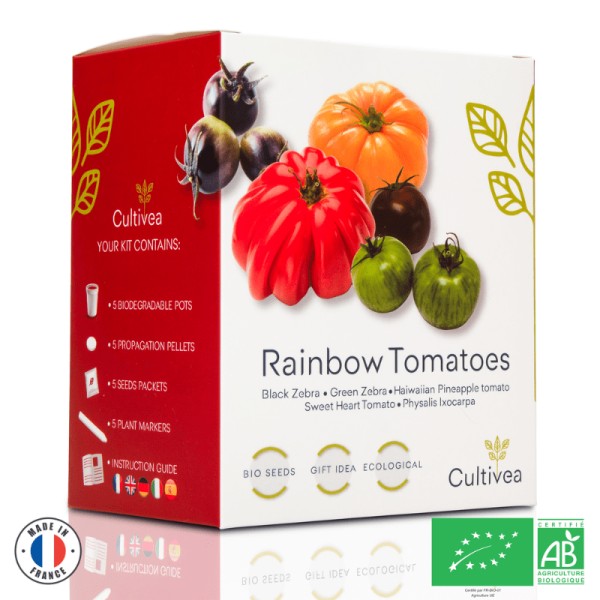 Cultivea Mini - Kit Prêt à Pousser Tomates colorées - Graines 100% Bio et françaises -  (Tomates) - Photo n°1