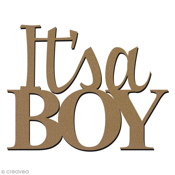 Forme en bois pour Baby shower - Boy - 20 x 15,5 cm - Photo n°1
