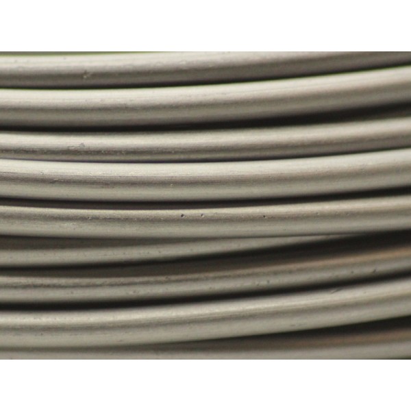 1 Mètre fil aluminium gris métal 3mm - Photo n°1