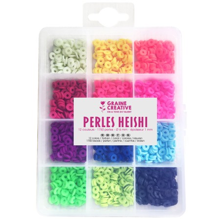 Assortiment de perles Heishi - Fluo - 1750 perles