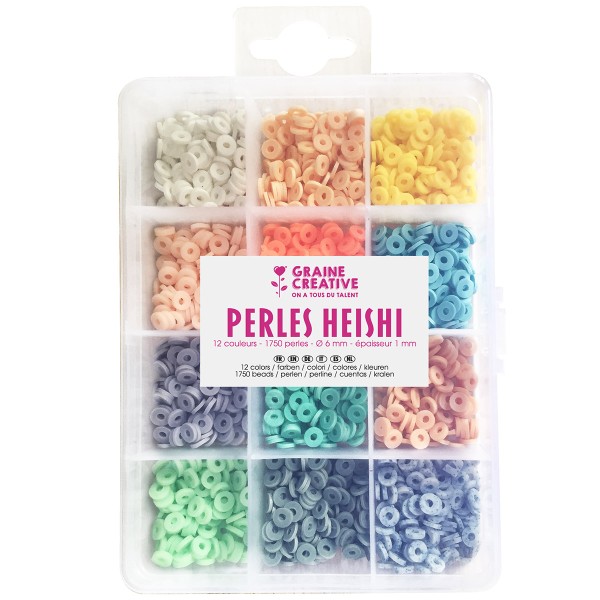 Assortiment de perles Heishi - Pastel - 1750 perles - Photo n°1