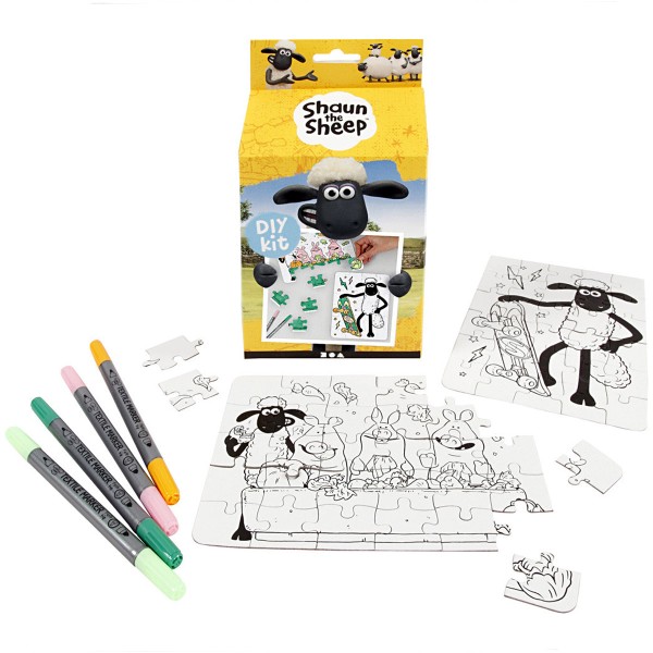 Kit créatif Shaun le Mouton - Puzzles à colorier - 2 pcs - Photo n°1