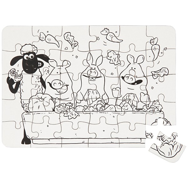 Kit activité manuelle Shaun le Mouton - Puzzles à colorier - 13 x 18,3 cm - 2 pcs - Photo n°3