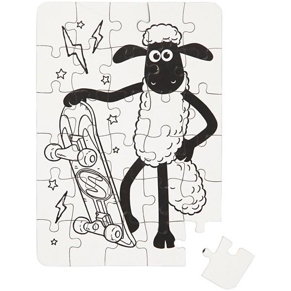 Kit activité manuelle Shaun le Mouton - Puzzles à colorier - 13 x 18,3 cm - 2 pcs - Photo n°4