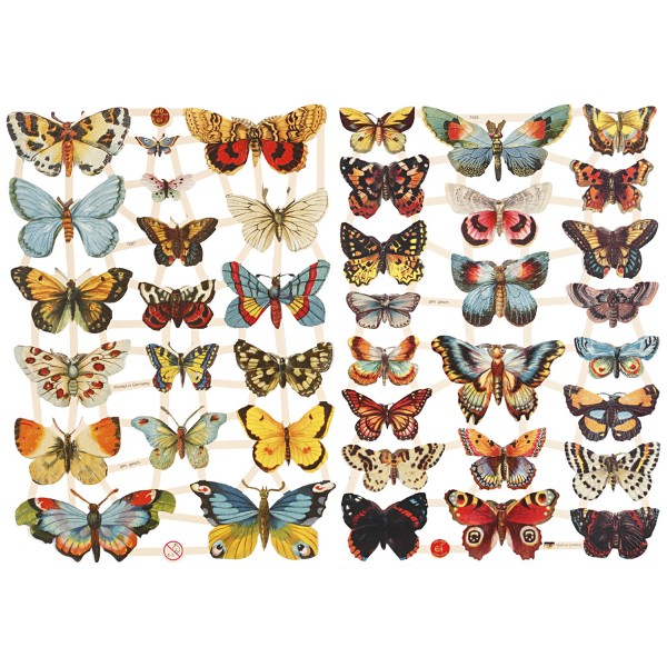 Die Cut Vintage - Papillons - 2 feuilles - Photo n°1