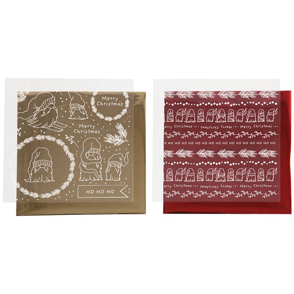Set de papier transfert métallisé - Père Noël - 15 x 15 cm - 4 pcs - Photo n°1
