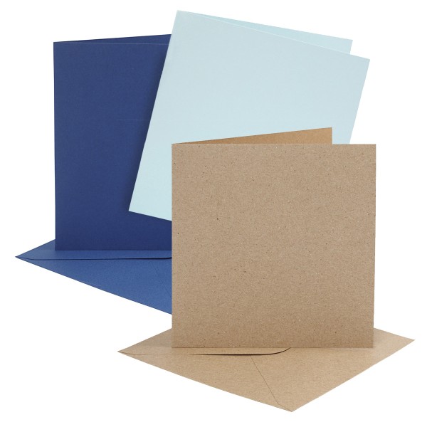 Cartes et enveloppes - 15,2 x 15,2 cm - 4 sets - Plusieurs coloris - Photo n°1