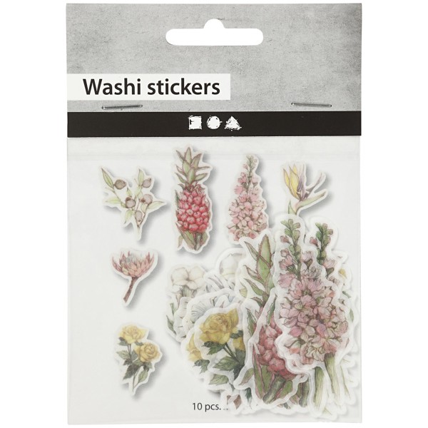 Stickers Papier Washi - Fleurs - 30 pcs - Photo n°1
