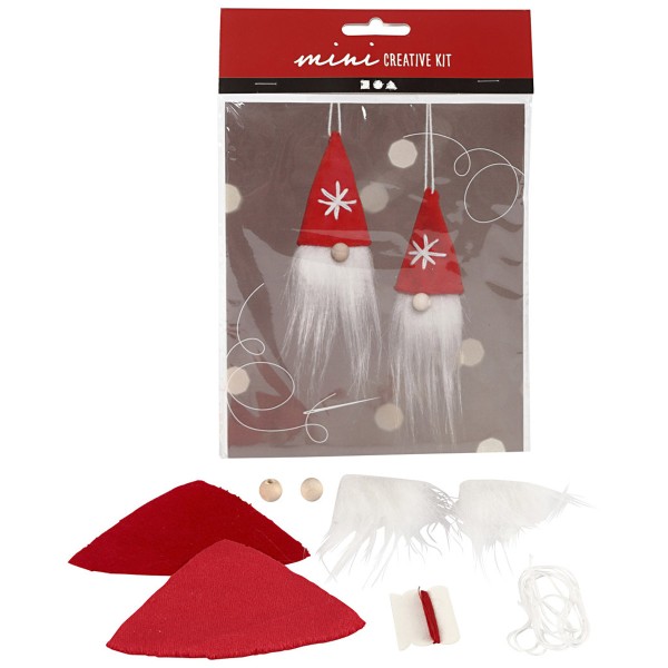 Mini Kit créatif de Noël - Père Noël à suspendre - 11 cm- 2 pcs - Photo n°2