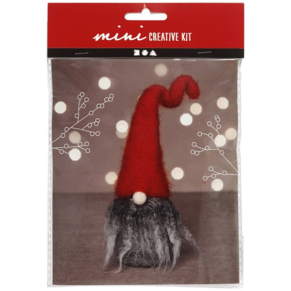 Mini Kit créatif de Noël - Père Noël à feutrer - 13 cm- 1 pce - Photo n°1