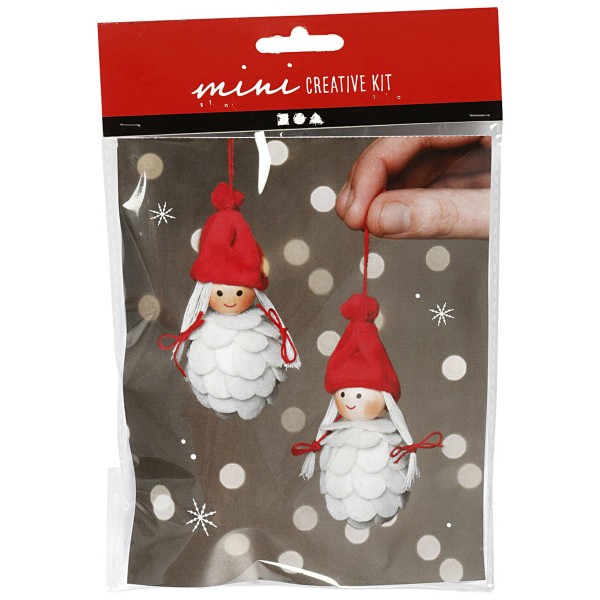 Mini Kit créatif de Noël - Personnages à suspendre - 8 cm- 2 pcs - Photo n°1