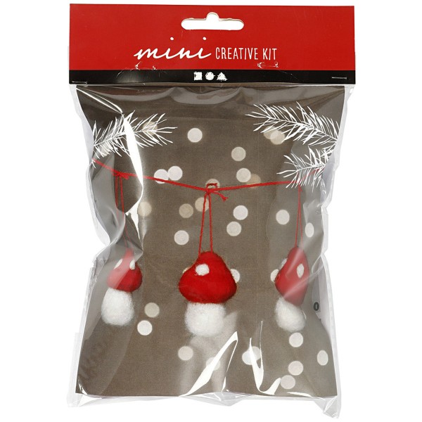 Mini Kit créatif de Noël - Champignons à feutrer - 5,5 cm- 3 pcs - Photo n°1