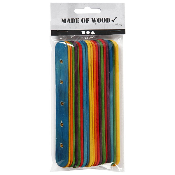 Bâtonnets en bois colorés avec trous - 15 x 1,8 cm - 20 pcs - Photo n°3