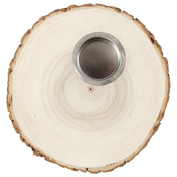 Bougeoir rondelle de bois - de 14 à 16 cm de diamètre environ - Photo n°2