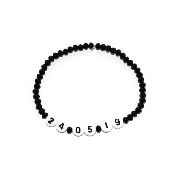 Kit DIY bracelet date et perles facettes noir - Photo n°1