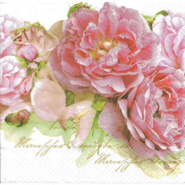4 Serviettes en papier Mary Roses Format Lunch Decoupage Decopatch 211253 Home Fashion - Photo n°1