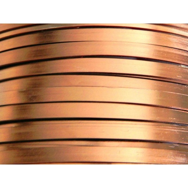 2 Mètres fil aluminium plat cuivre 5mm - Photo n°1