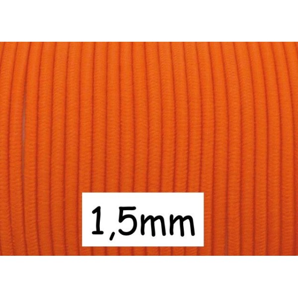4m Elastique Rond 1,5mm Orange Vif - Photo n°1