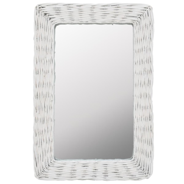 Vidaxl Miroir Osier Blanc 40 X 60 Cm - Photo n°1