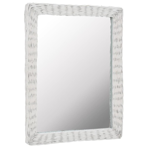 Vidaxl Miroir Osier Blanc 60 X 80 Cm - Photo n°2