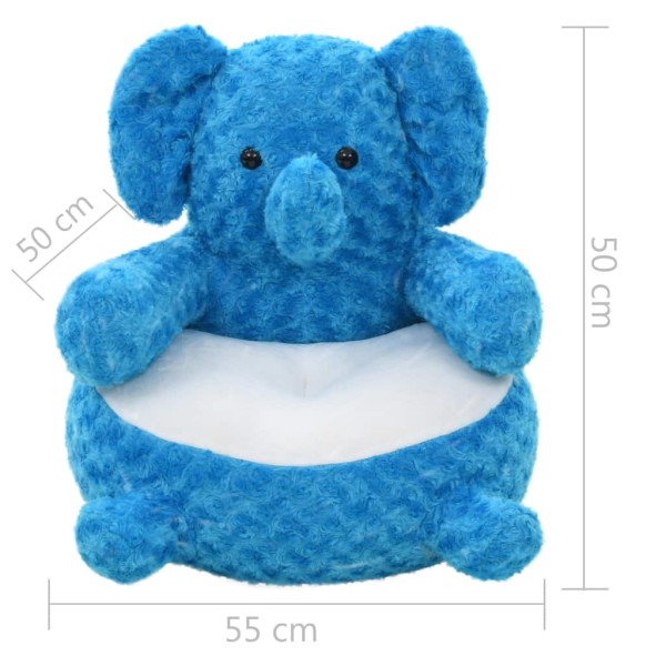 Vidaxl Éléphant En Peluche Bleu - Photo n°4