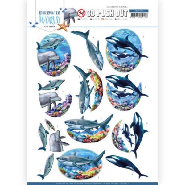 Carte 3D prédéc. - SB10457 - Underwater World - Dauphins Orques et requins - Photo n°1