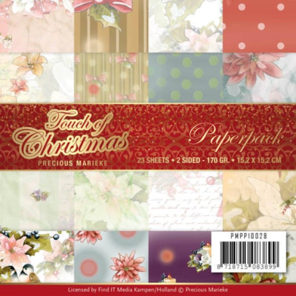 Bloc de papier - precious marieke - Touch of Christmas 15.2 x 15.2 cm - Photo n°1