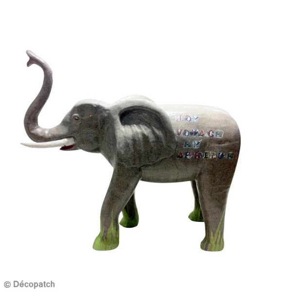 Eléphant géant 3D en papier mâché 100 cm - Photo n°3