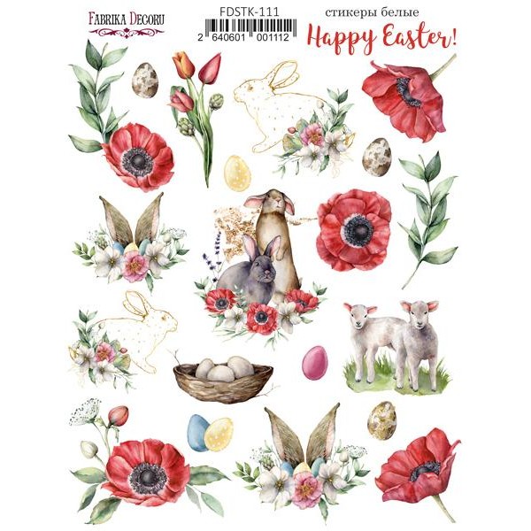 Stickers fantaisies couleur Fabrika Décoru HAPPY EASTER 111 - Photo n°1