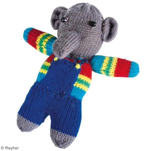 Kit tricot - Elephant en laine - 15 cm - Photo n°2