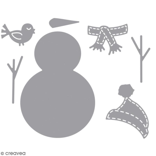 Matrice de découpe Bonhomme de neige - 4,5 x 9 cm - Photo n°1
