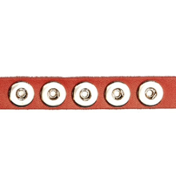 Bracelet à MINI bouton pression Clixy 24 cm - Rouge (bouton à clipser) - Photo n°1