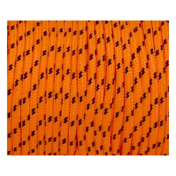 2m Paracorde 3mm Orange Fluo Et Noir Cordon Nylon Tressé Bicolore - Photo n°2