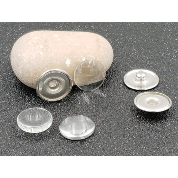 20 Supports Boutons Pression Et Leurs 20 Cabochons - Photo n°1
