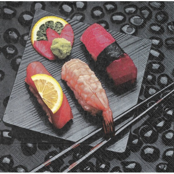 4 Serviettes en papier Sushi Japon Format Lunch Decoupage LN0263 Colourful Life - Photo n°1