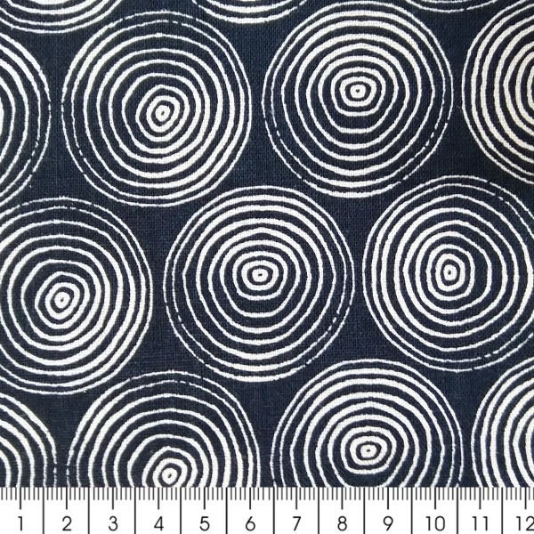 Tissu Dashwood Midnight garden - Spirales - Fond Bleu Marine - Par 10 cm - Photo n°3