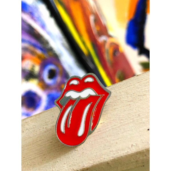 Pin's en émail langue rouge Rolling Stones, épinglette, broche bouche - Photo n°4