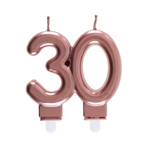 Bougie anniversaire âge 30 ans rose gold - Photo n°1