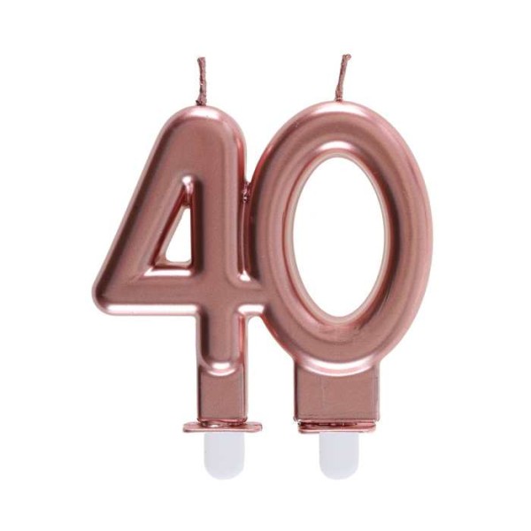 Bougie anniversaire âge 40 ans rose gold - Photo n°1