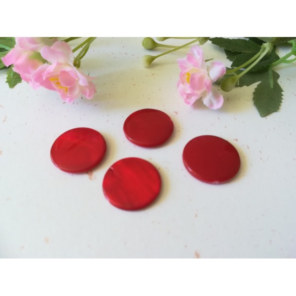 Perles en verre palet 20 mm rouge x 4 - Photo n°1