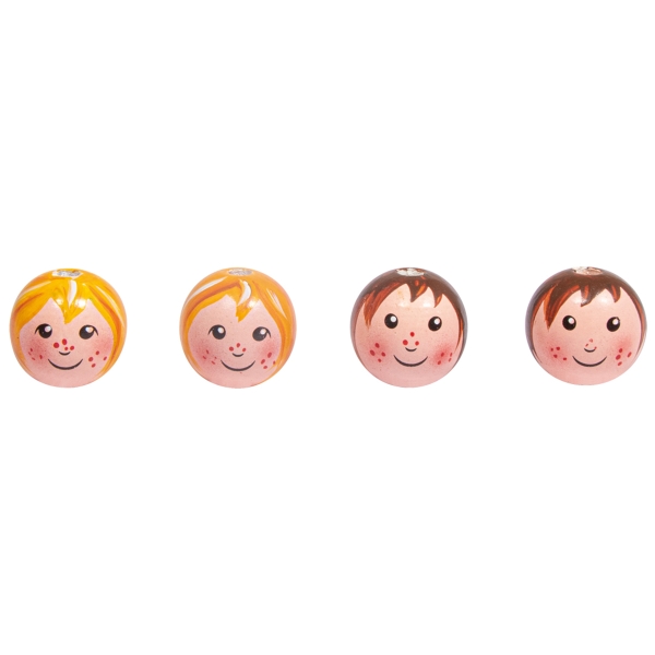Boules en bois têtes de poupée - Enfants - 2,3 cm - 4 pcs - Photo n°2