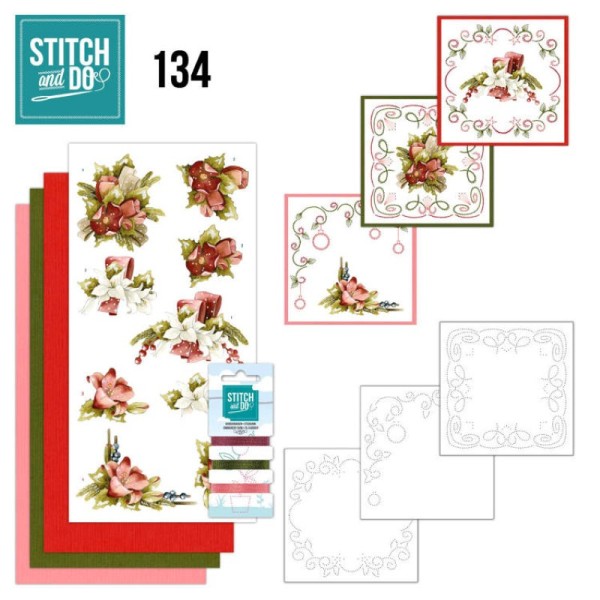 Stitch and do 134 - kit Carte 3D broderie - Une touche de Noël - Photo n°1