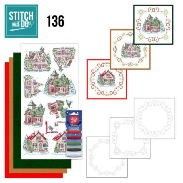 Stitch and do 136 - kit Carte 3D broderie - Villages - Photo n°1