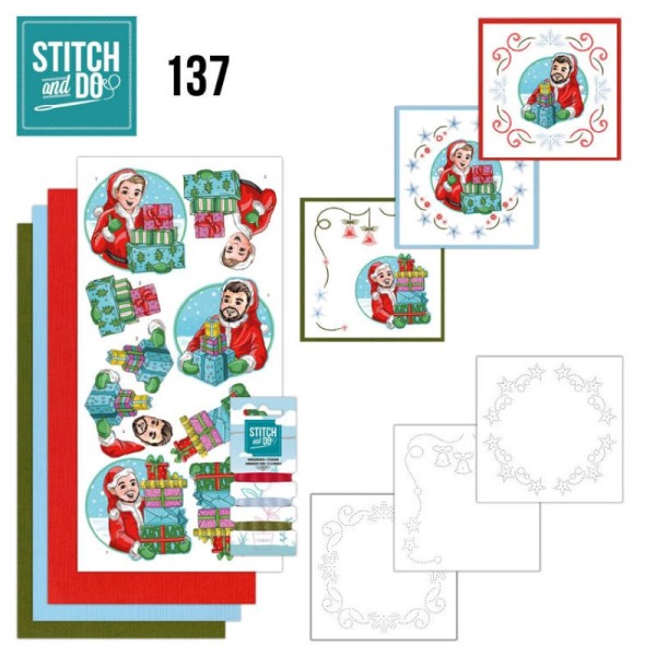 Stitch and do 137 - kit Carte 3D broderie - Big Guys - Noël - Photo n°1