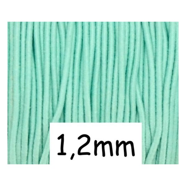 4m Élastique Rond 1,2mm Vert Pastel - Photo n°1