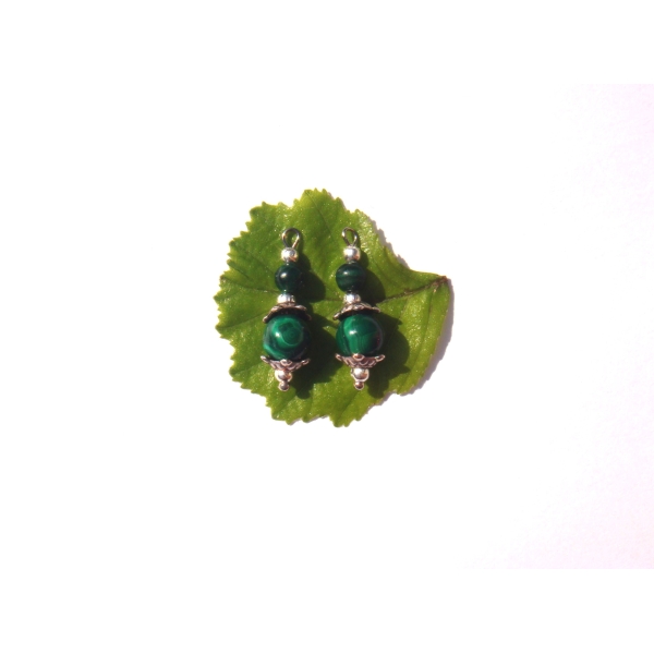 Malachite multicolore : 2 MINI pendentifs 2.2 CM de hauteur x 6 MM - Photo n°2