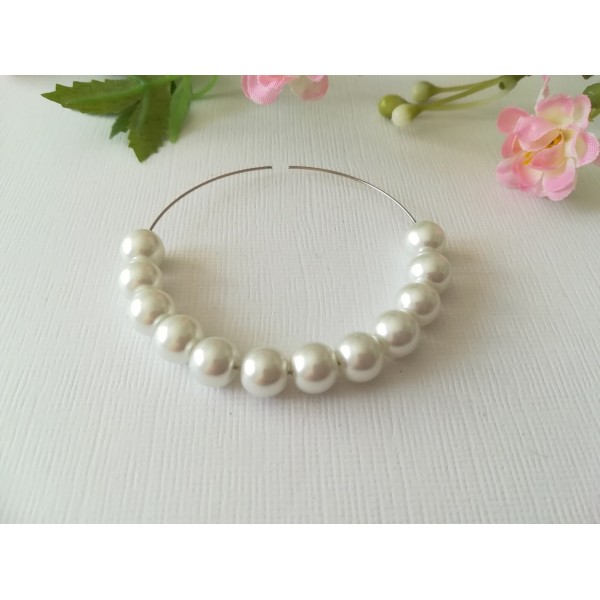 Perles en verre nacré 8 mm blanche x 20 - Photo n°1