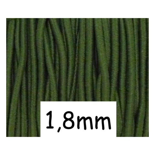4m Élastique Rond 1,8mm Vert Olive - Photo n°1