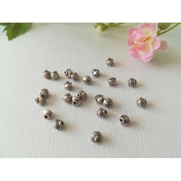 Perles métal intercalaire toupie 5 mm argent mat x 20 - Photo n°1