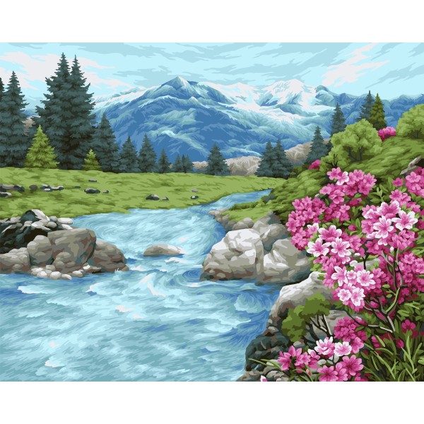 Kit Peinture par Numéros Wizardi Altai Fraîcheur 40x50 cm A118 - Photo n°1